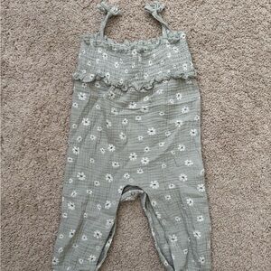 Emily & Oliver green gauze jumpsuit 12M